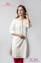 BC 802 Linen ethnic kurti - White