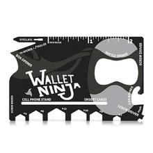 Wallet Ninja Swiss Army Knives 18 in 1 Multi purpose Credit Card Size Pocket Tool