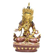 Golden/Red Sitting Lokeshwor Metal Statue For Decor