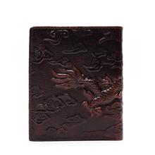 Chinese Dragon Wallet Vintage Genuine Leather Men's
