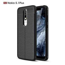 Leather Finish Cover for Nokia 5.1 Plus (Nokia X5) Auto Focus Soft Rubber Back Case