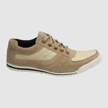 Cream Lace Up Lifestyle Casual Shoes For Men -1403