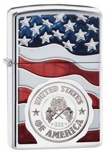 American Stamp on Flag Zippo Lighter (29395)