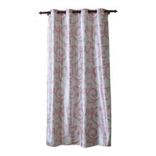 Abstract Pattern Cotton Fabric Window/Door Curtain - (Cream/Blue/Pink/Brown)