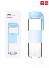 Miniso Glass Water Bottle 500ml(Blue)