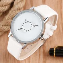 Turntable Casual Watch with Leather Strap