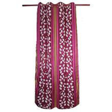 Curtains Buy 2 Get 2 Free [4pcs] [White Leaf] - Maroon