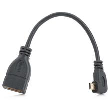 Angled Micro HDMI Male to HDMI Female Cable - Black (10.5cm)