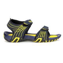 Goldstar Blue/Yellow Velcro Strap Synthetic Slippers For Men