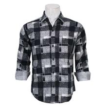 Black/White Patterened Casual Shirt For Men