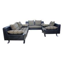 Sunrise Furniture Wooden 6-Seater Sectional Sofa With Steel Leg - Black