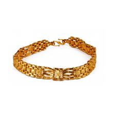 Textured Faux Gold Toned Bracelet For Men