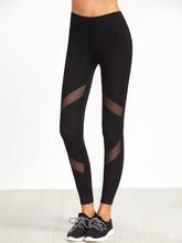 Black Mesh Insert Skinny Leggings