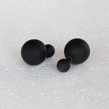 Black Faux Pearl Double Sided Studs