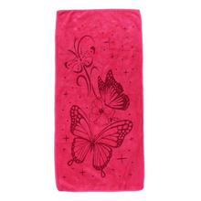 Pink Butterfly Printed Hand Towel, Medium