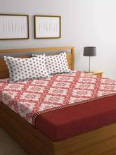 Stellar Home USA by Portico - IRIS. Printed Cotton Multicolor Double BEDSHEET with 2 (Two) Pillow Cover - 104 TC, 220cm X240cm