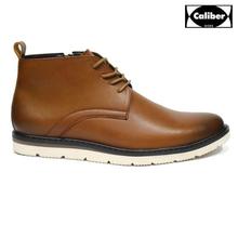 Caliber Shoes Tan Brown Side Chain Lace Up Boots For Men - ( W 409 C)