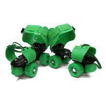 4-Wheeled Adjustable Roller Skate Shoes - Green