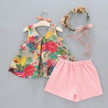 Kids Girls Summer Beach Floral Printed Sleeveless Baby