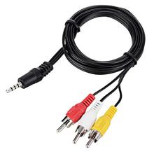 3.5mm Male to 3 RCA Male AV Adapter Cable - Black (70cm)