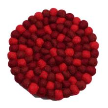 Castello Red/Maroon Circular Felt Ball Coaster