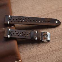 Hand Made Retro Leather Watch Band Hand-Stitched