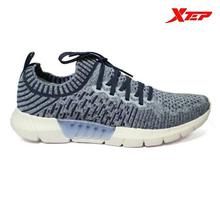 Xtep Grey/ Blue Running Shoes For Men - (117009)