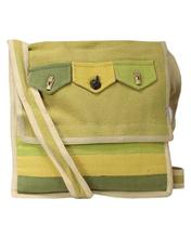 Lime Green Flap Lock Cross Body Bag For Women(6416)