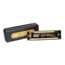 JDR-108 Standard 10 Hole Diatonic Harmonica With Case (Gold)