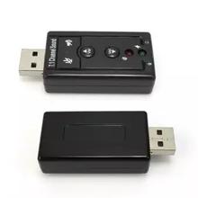 USB 7.1 Channel 3D Stereo Audio External Sound Card Adapter with Mic - Plug and Play - Compatible with Windows XP/Vista/Windows 7/Windows 8