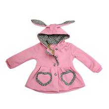 Pink Polka Dotted Hooded Jacket For Girls