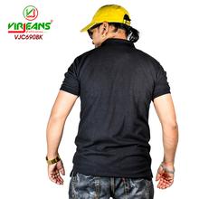 Virjeans Black Polo Neck T-shirt for Men (VJC 690)