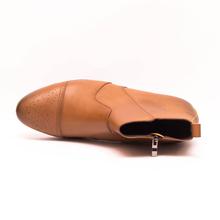 Kapadaa: Caliber Shoes Tan Brown Slip On Lifestyle Boots For Men – (P 501 C)