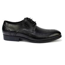 Black Laser-Cut Formal Lace-Up Shoes For Men - AE6109-29