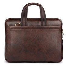 The Clownfish Vegan Leather 8 Ltr Dark Brown Laptop Briefcase (40 x 30