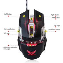 FashionieStore mouse ZERODATE X900 Wired Gaming Mouse With 4 - level adjustable DPI LED Light