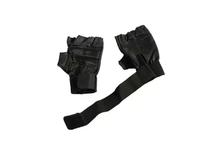 Leather Half Gym Gloves- Black