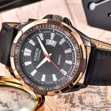 FashionieStore Men's wristwatch Luxury Men's Aviator White Automatic Mechanical Date Day Leather Wrist Watch