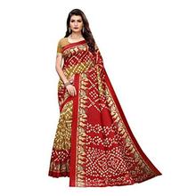 ANNI DESIGNER silk with blouse piece Saree (RALLY-RED Free