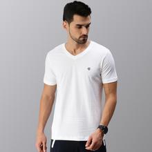 ONN Men V Neck White Half Sleeve T-shirt