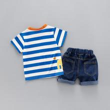 Kids Baby Boy Fashion Strip Summer Clothing Set Short Sleeve