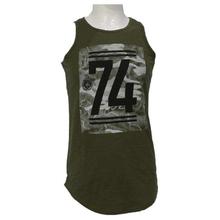 Army Green Printed Tank Top For Men