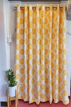 Kaapa Yellow Flower Set Of 2 Curtains