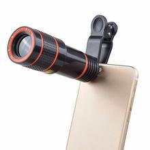 Clip-on 12x Optical Zoom Mobile Phone Telescope Lens HD