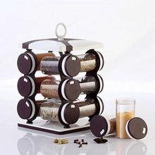 Light Brown Rotating 12 Piece Spice Rack