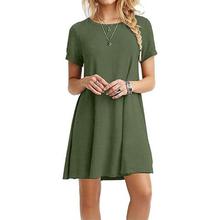 SALE- Womens Summer Plus Size Short Sleeves Midi Swing