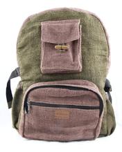 Decon Green Dark Brown Hemp Backpack, Rucksack, Travelpack