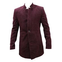 Woolen Long Coat For Men Slim Fit Maroon Color