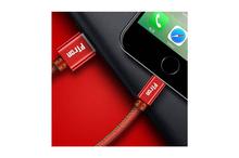 PTron Indigo 2A 3 In 1 Sync Charging Cable Jeans Cloth USB Data Cable For Smartphones (Black)