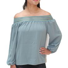 Green Off-Shoulder Top